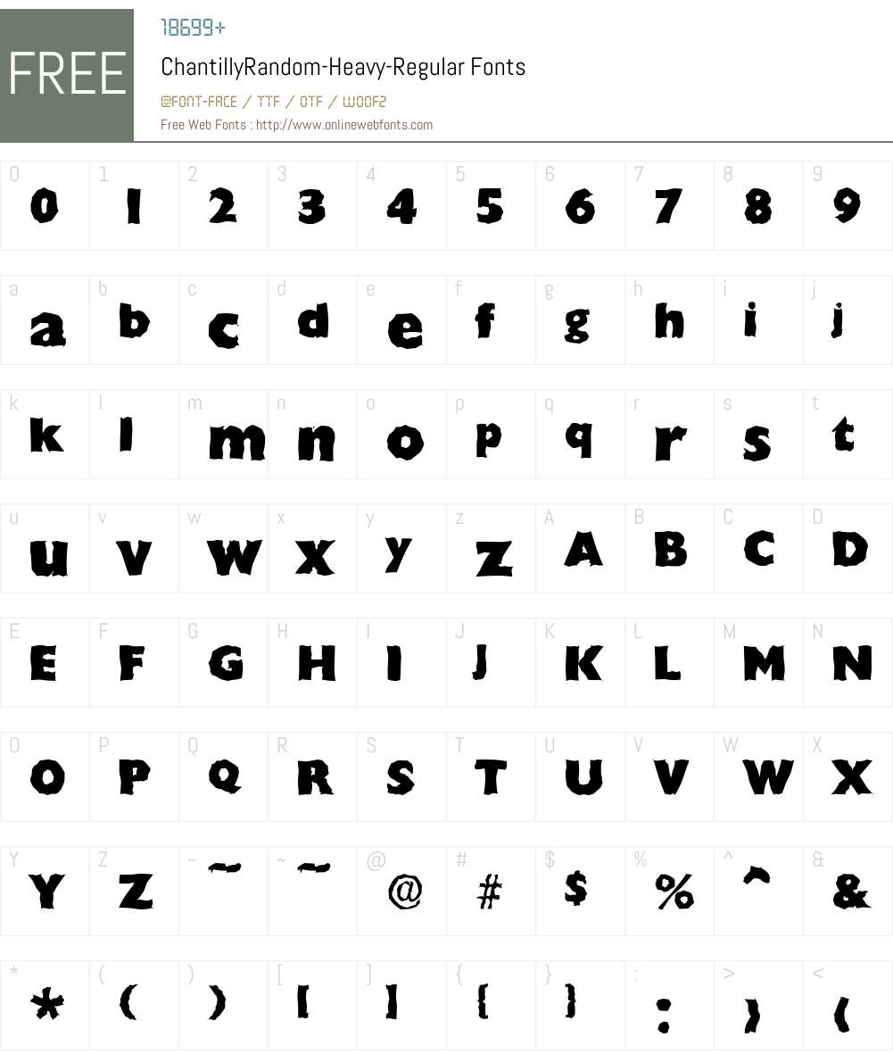 ChantillyRandom-Heavy Font Screenshots