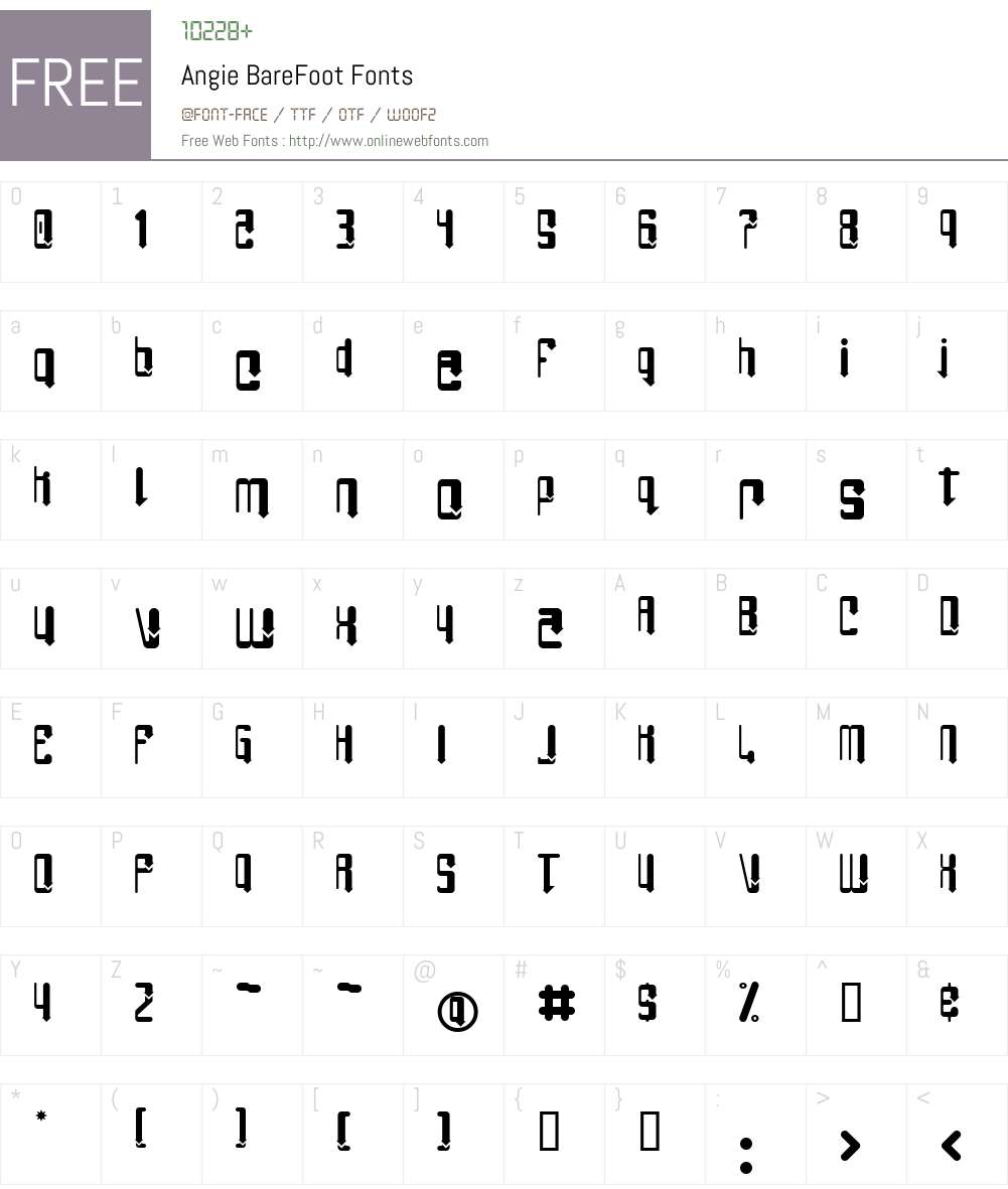 Angie BareFoot Font Screenshots