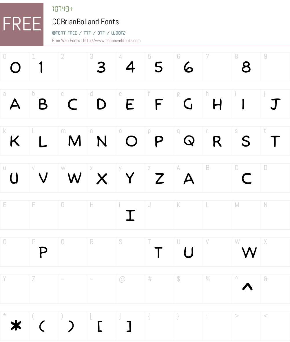 CCBrianBolland Font Screenshots