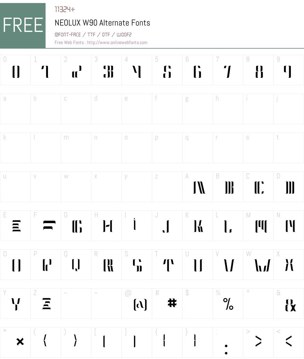 NEOLUXW90-Alternate Font Screenshots