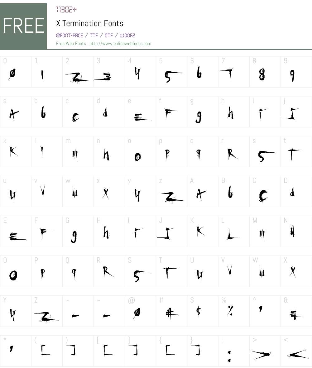 X Termination Font Screenshots