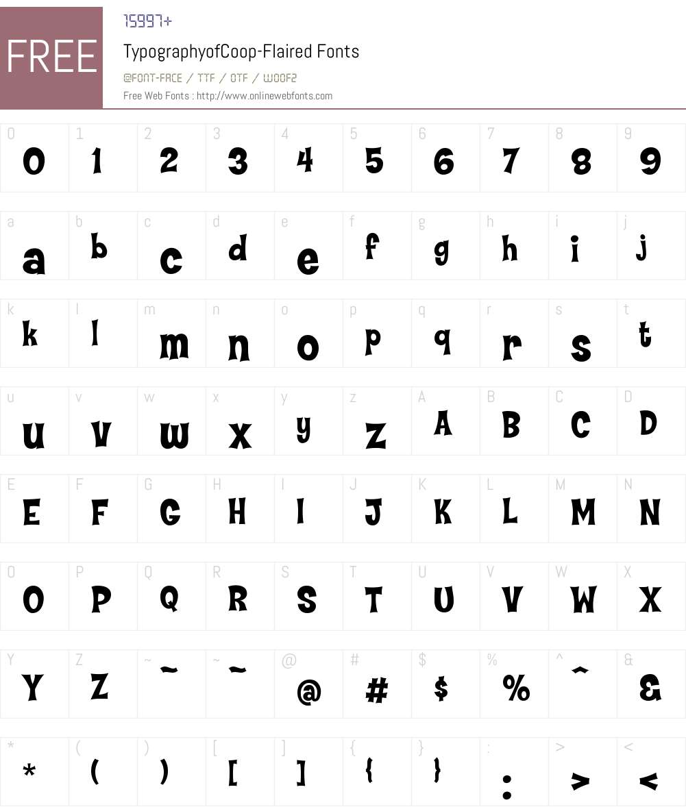 TypographyofCoop-Flaired Font Screenshots
