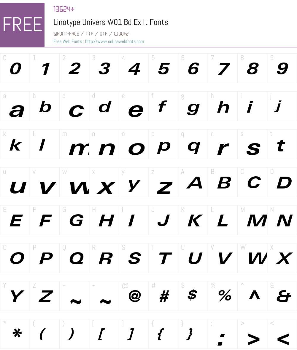 LinotypeUniversW01-BdExIt Font Screenshots