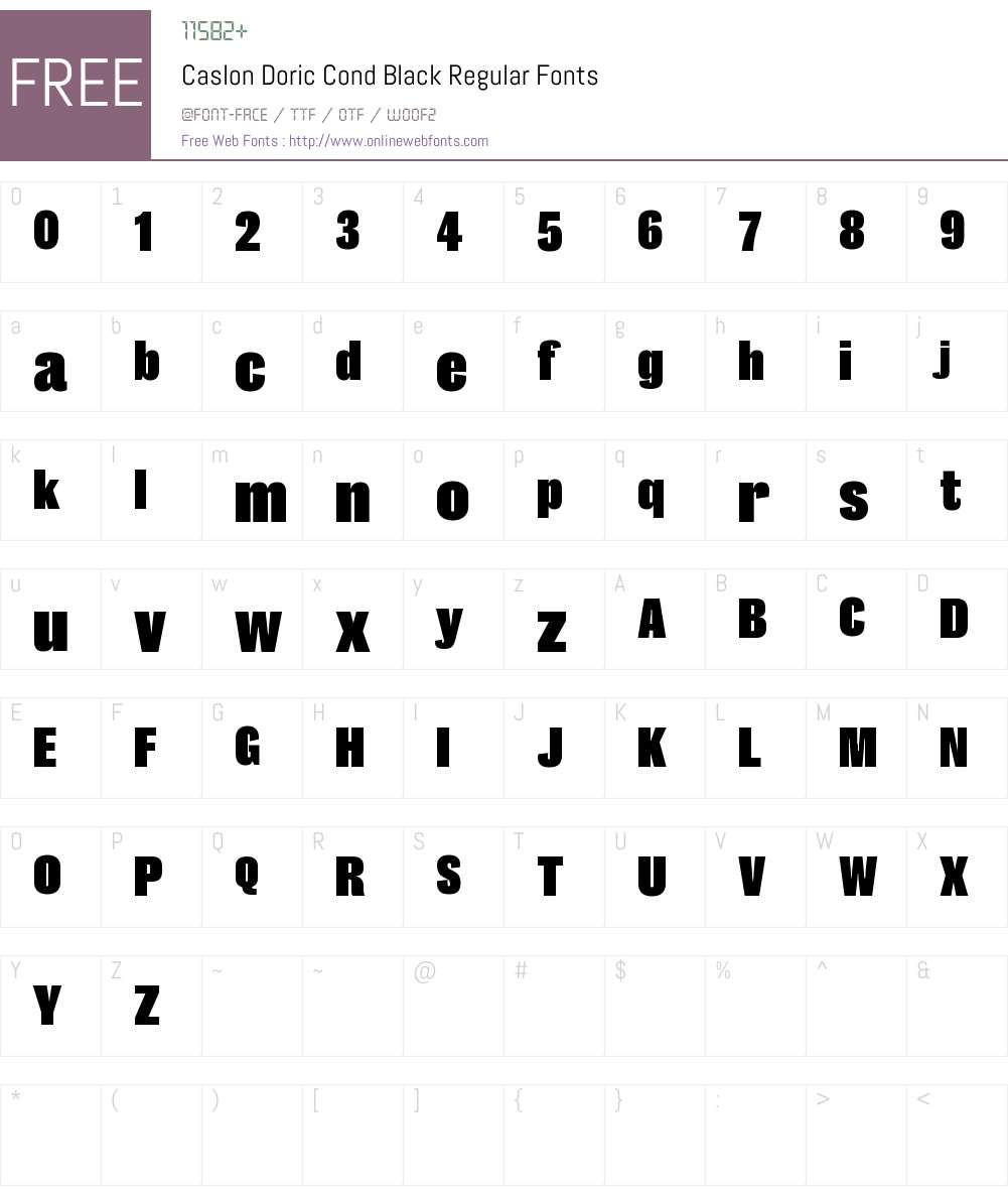 Caslon Doric Cond Black Font Screenshots