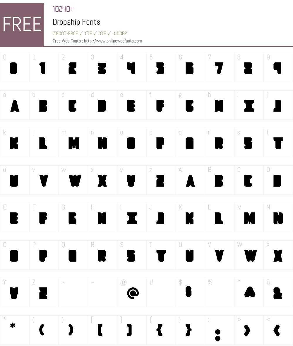 Dropship Font Screenshots