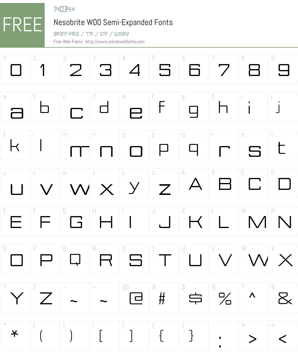 NesobriteW00-Semi-Expanded Font Screenshots