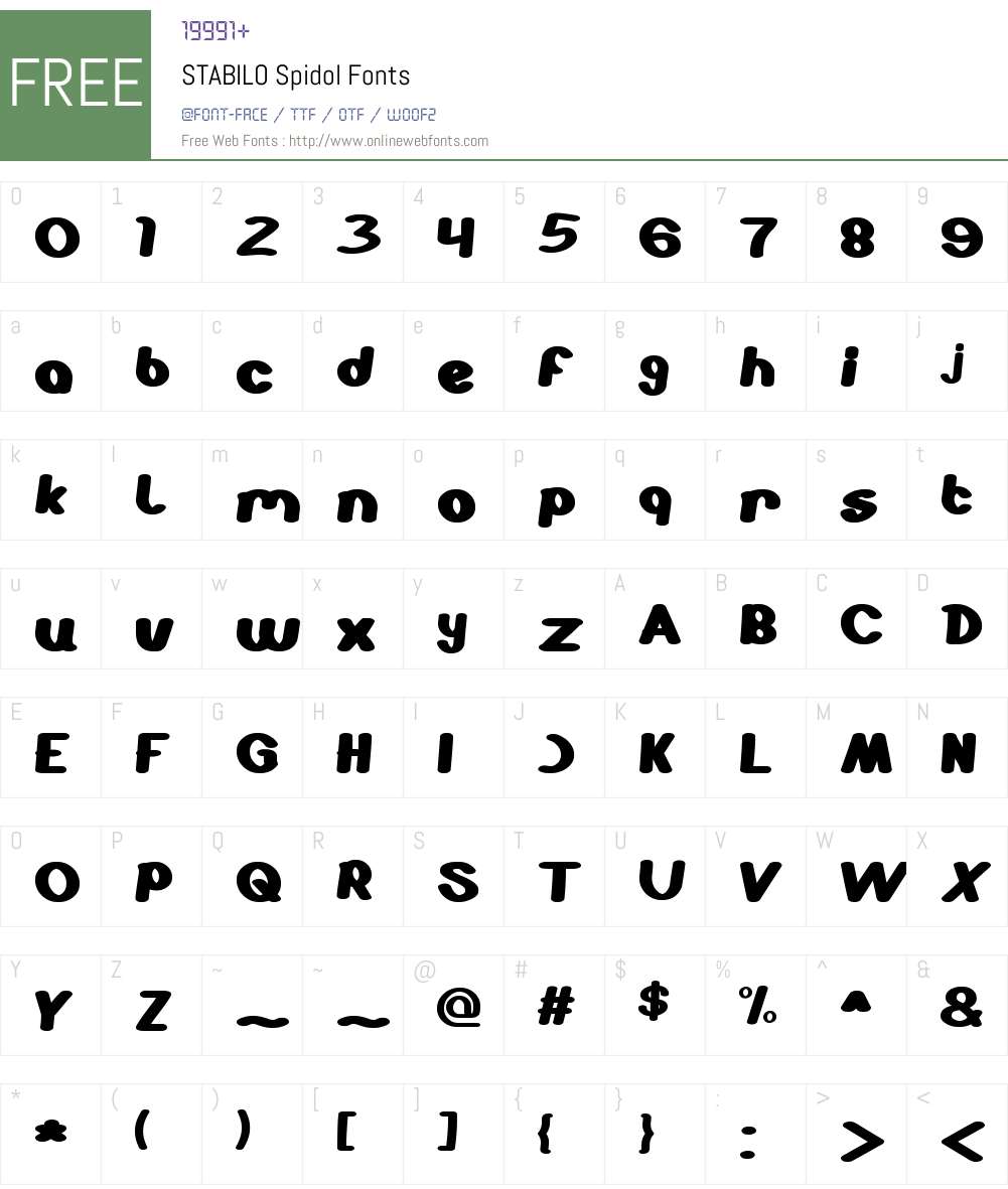 STABILO Spidol Font Screenshots