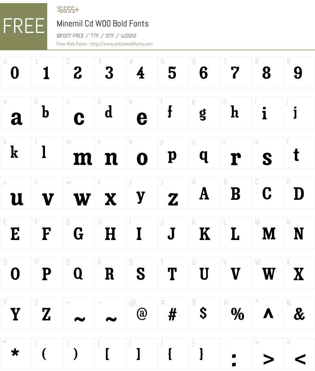 MinernilCdW00-Bold Font Screenshots