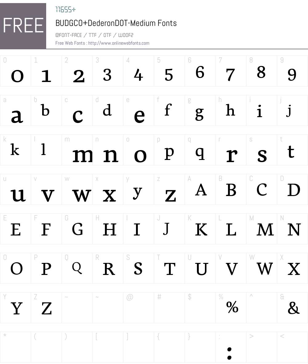 BUDGCO+DederonDOT-Medium Font Screenshots