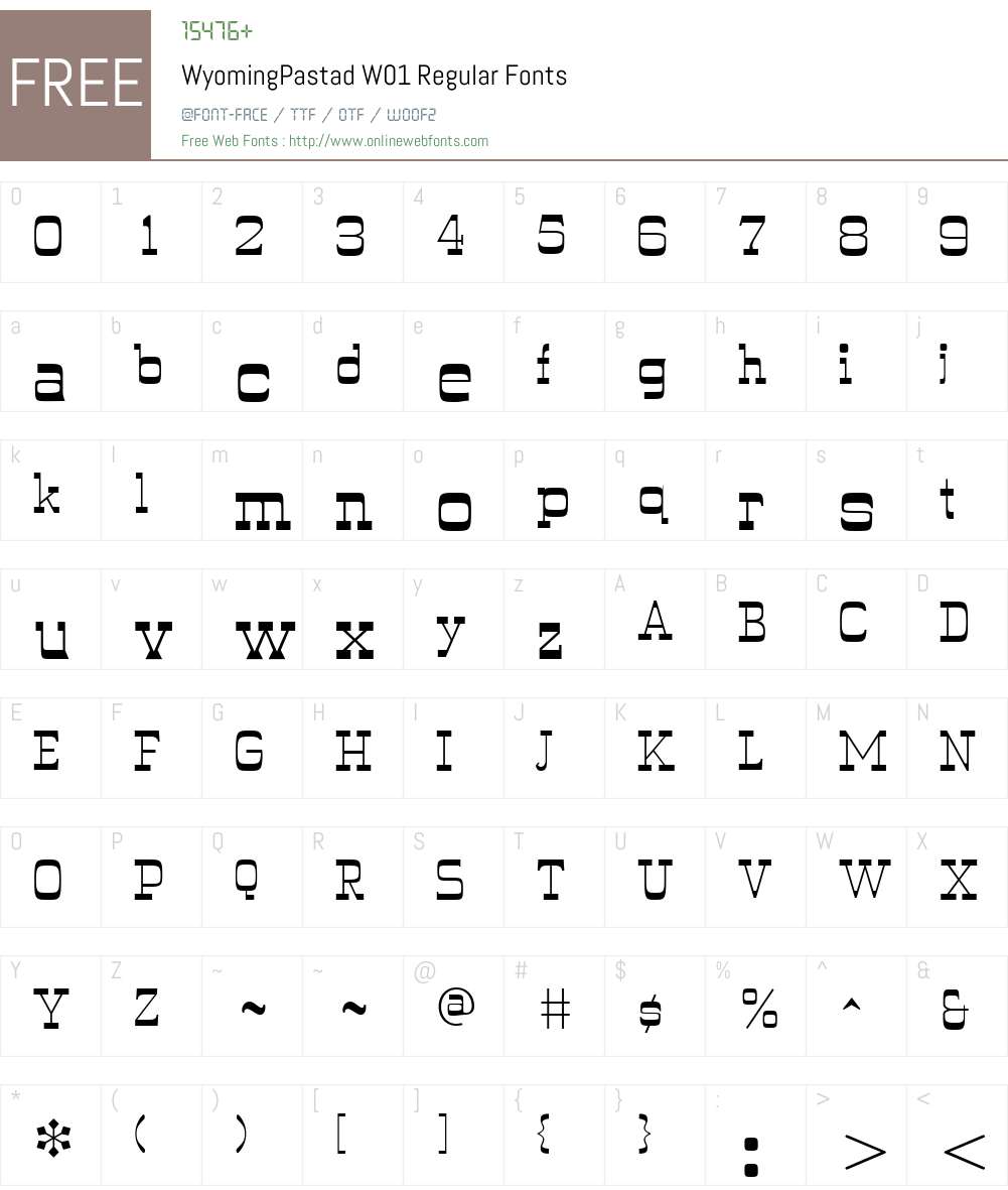 WyomingPastadW01-Regular Font Screenshots
