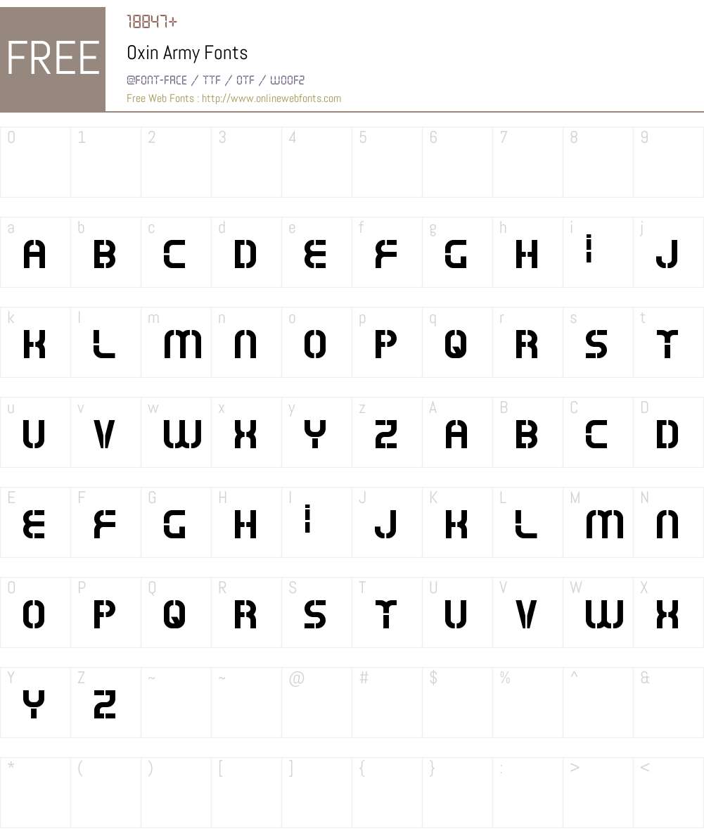 Oxin Font Screenshots