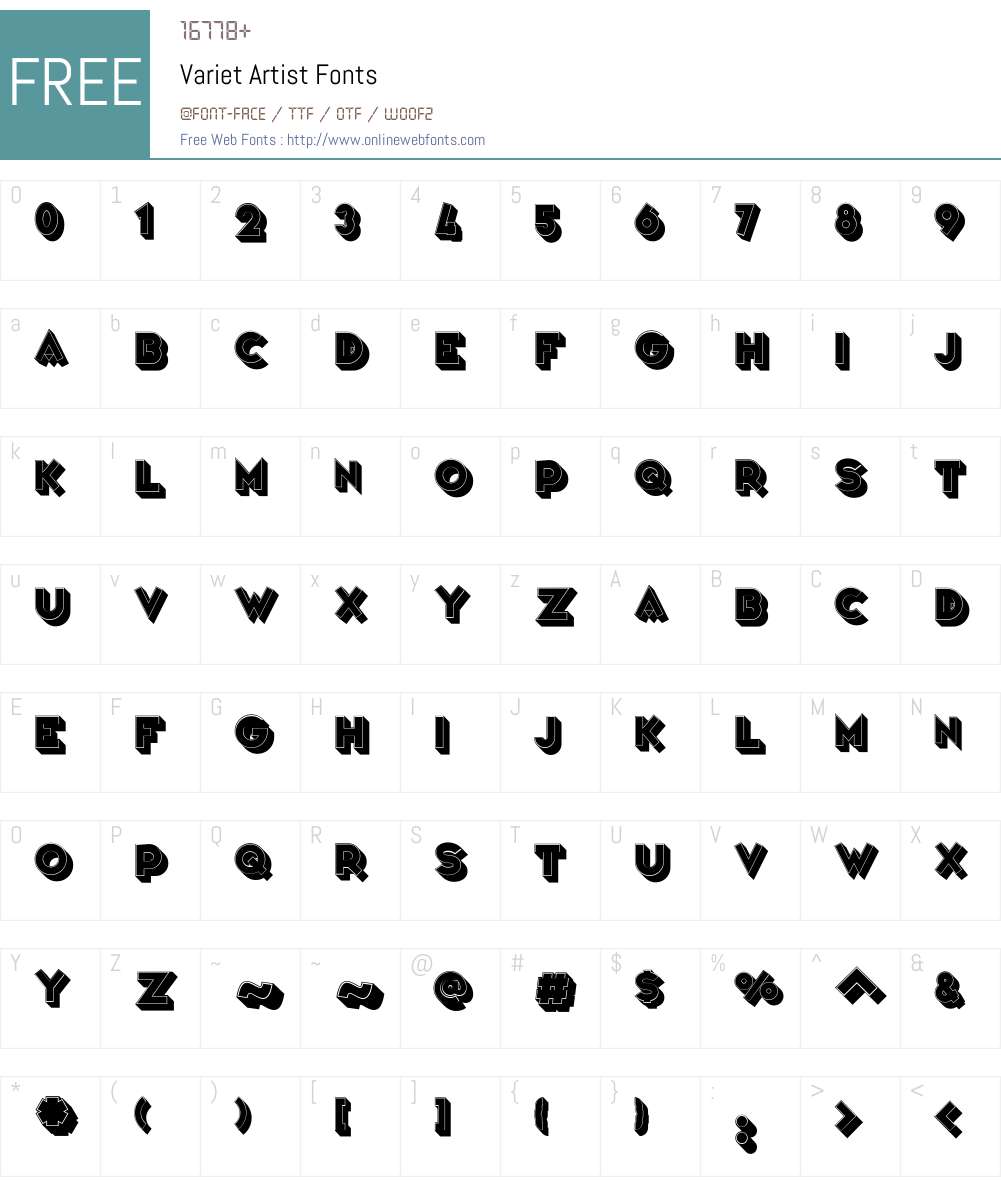 Variet Artist Font Screenshots
