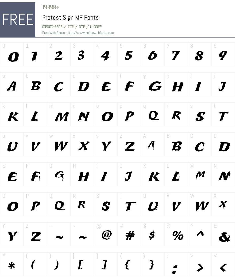 Protest Sign MF Font Screenshots