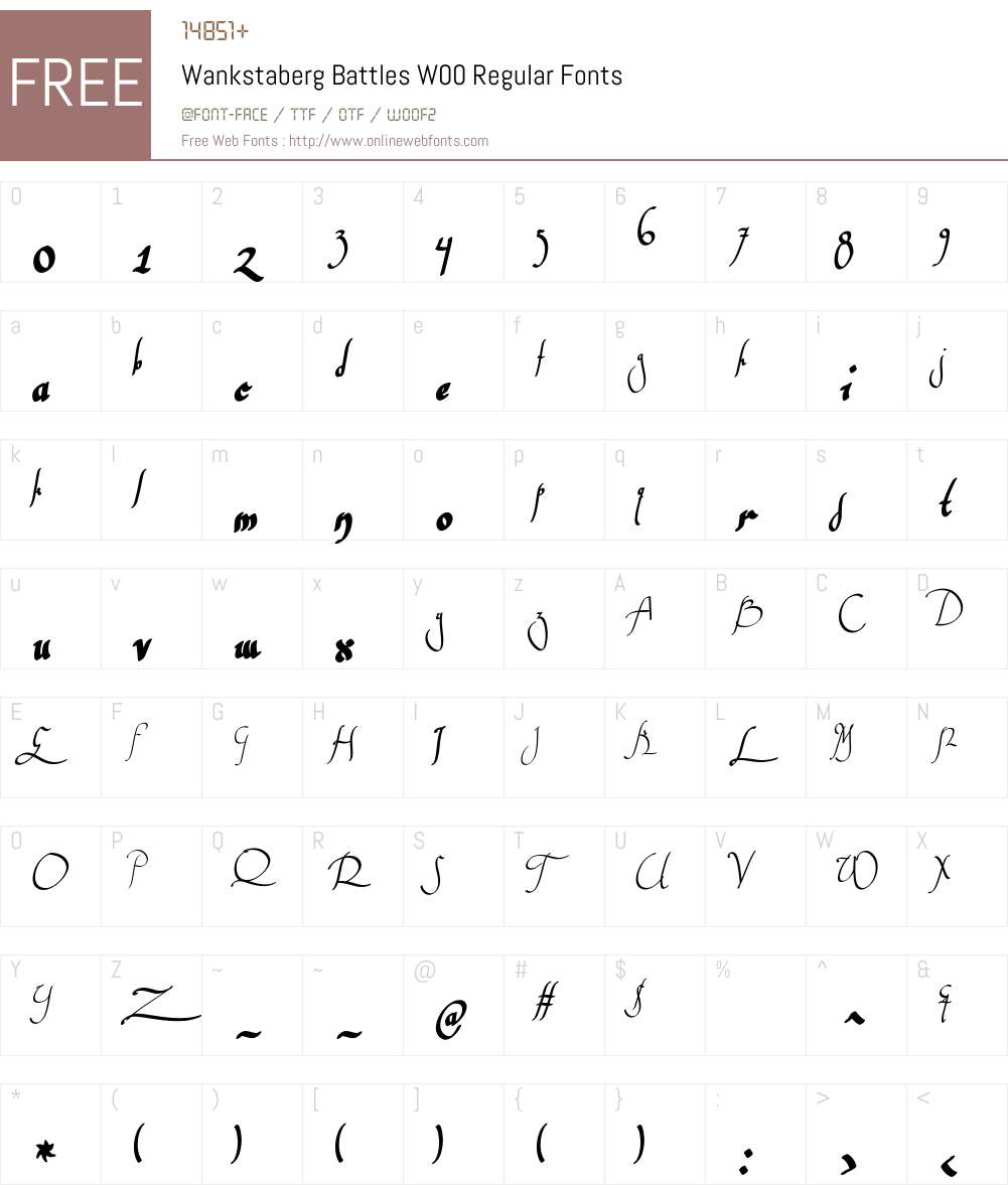 WankstabergBattlesW00-Reg Font Screenshots