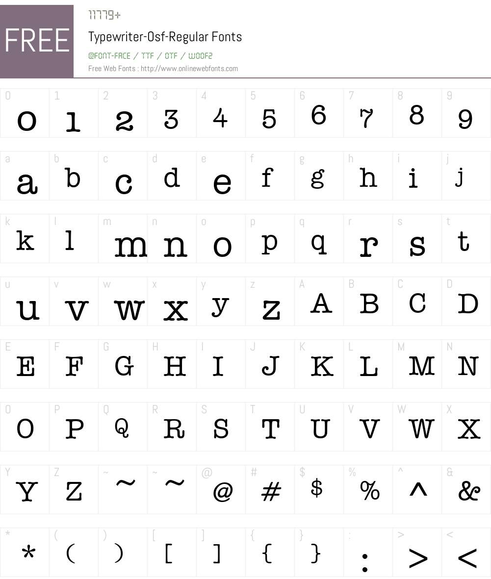 Typewriter-Osf Font Screenshots