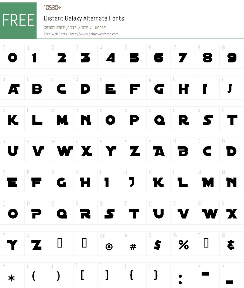 Distant Galaxy Alternate Font Screenshots