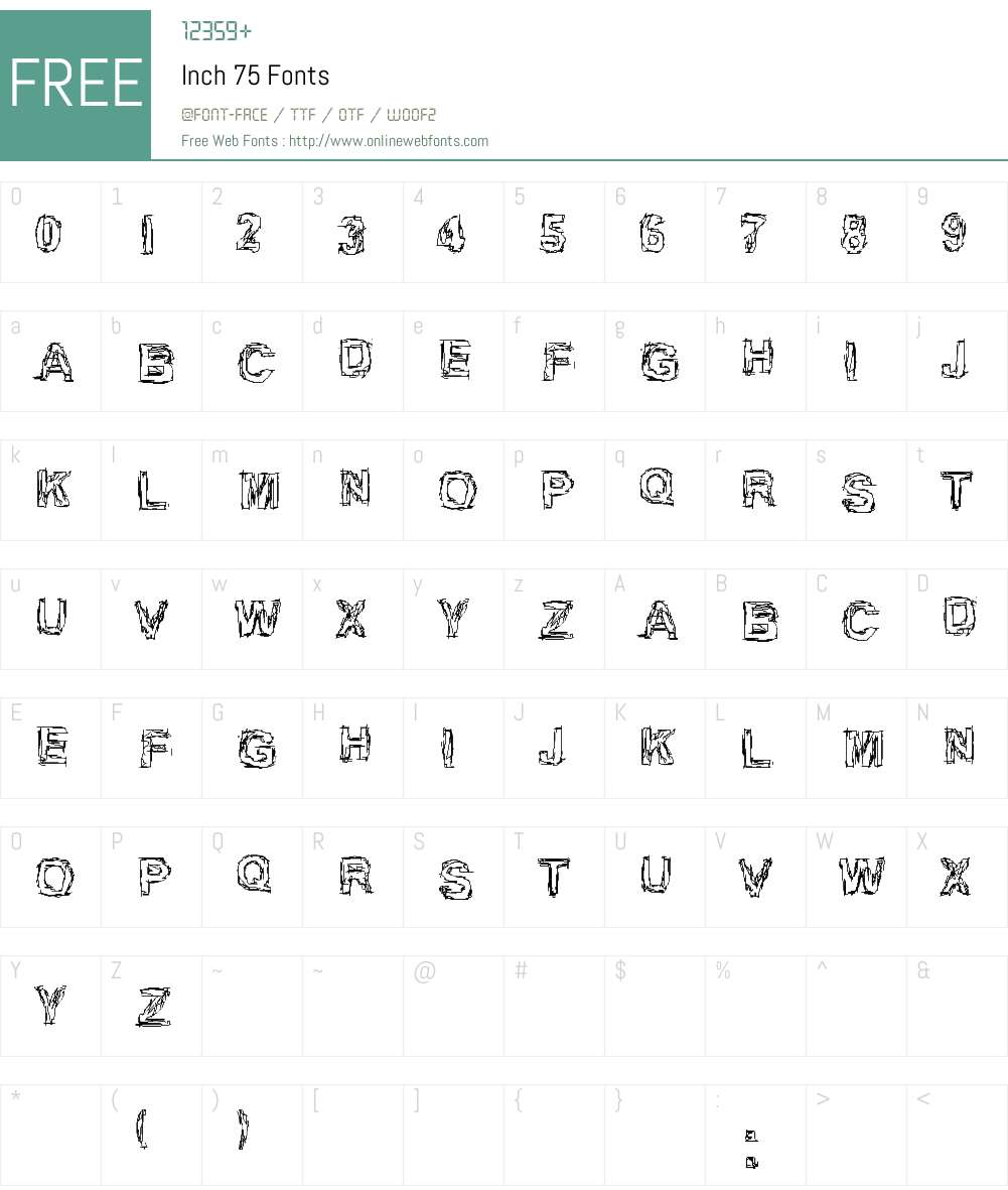 Inch 75 Font Screenshots