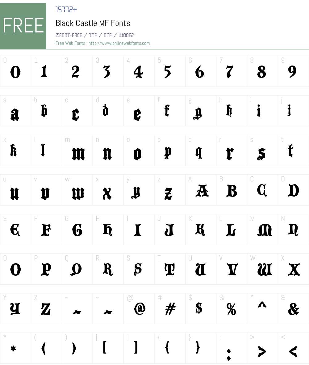 Black Castle MF Font Screenshots