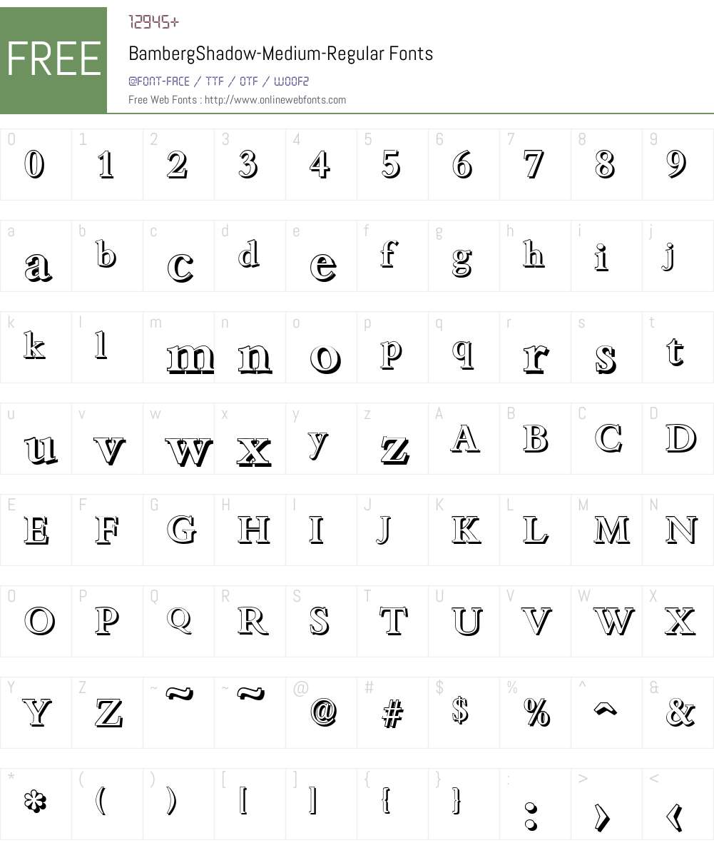 BambergShadow-Medium Font Screenshots