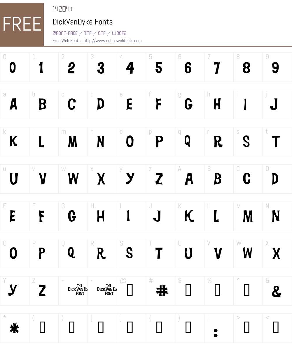 DickVanDyke Font Screenshots