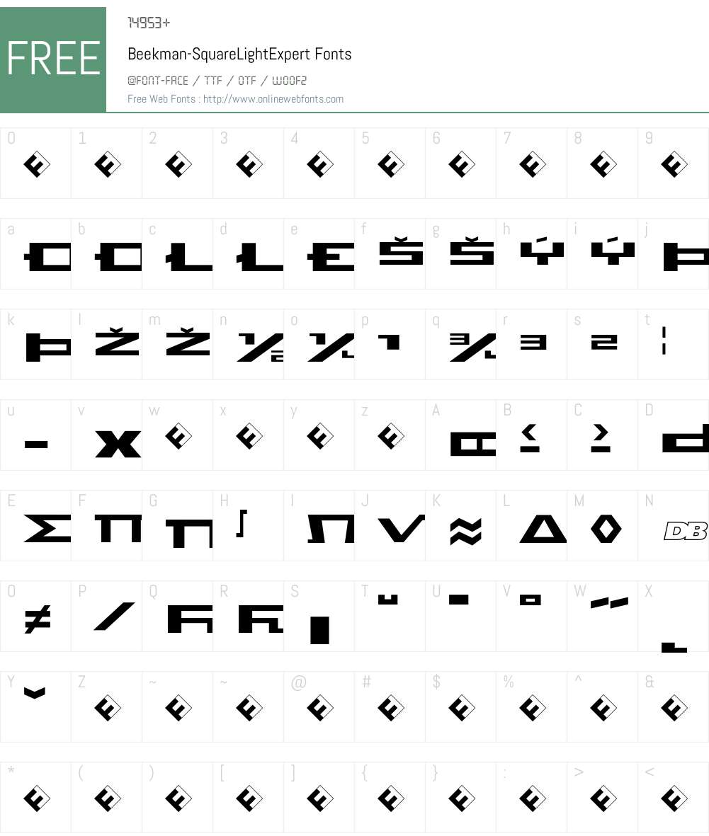 Beekman-SquareLightExpert Font Screenshots
