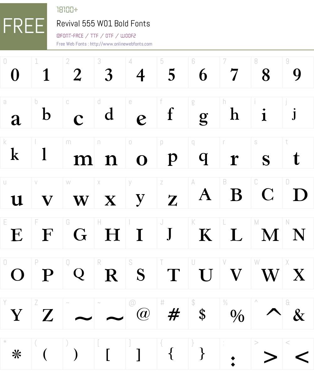 Revival555W01-Bold Font Screenshots