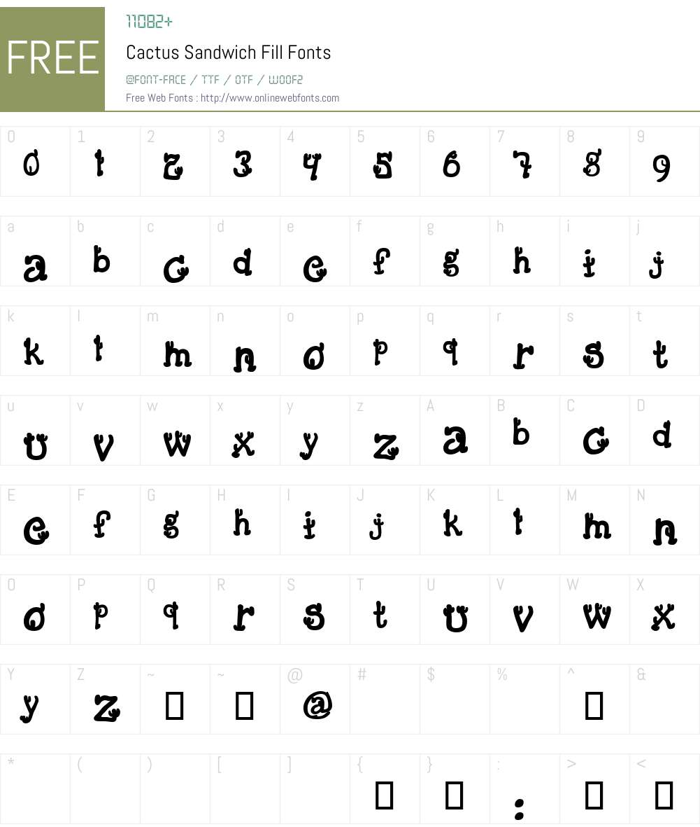 Cactus Sandwich Fill Font Screenshots