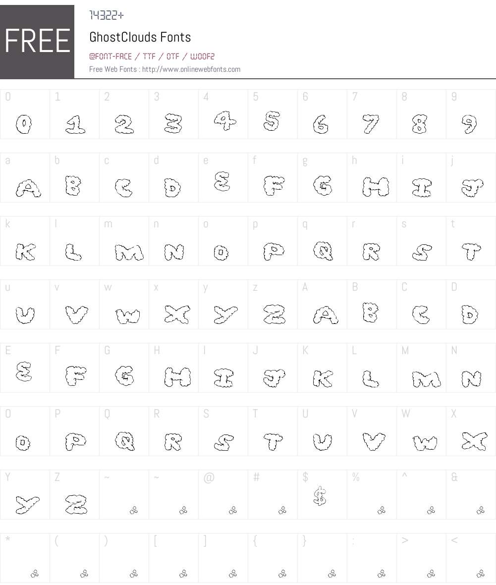 GhostClouds Font Screenshots
