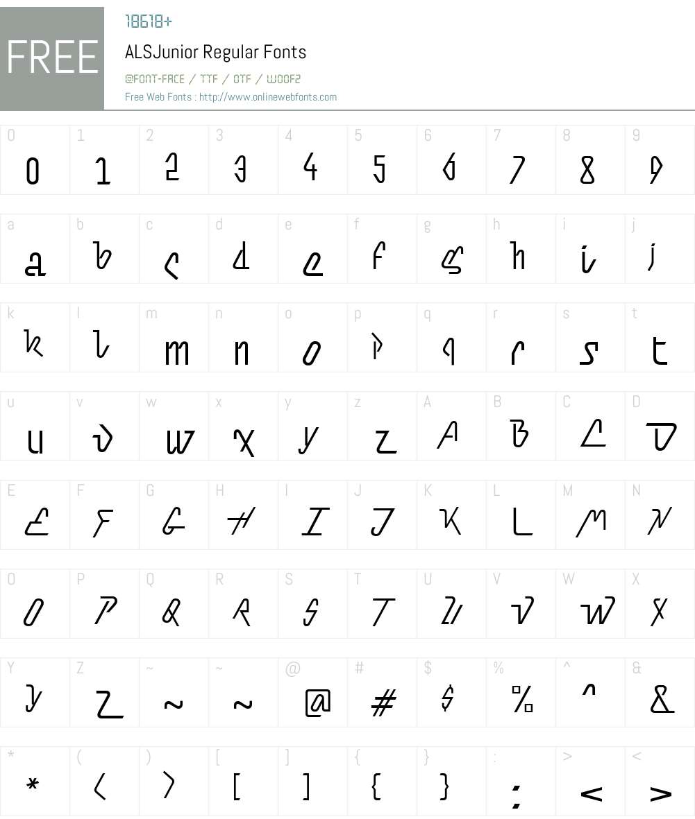 ALSJunior Font Screenshots