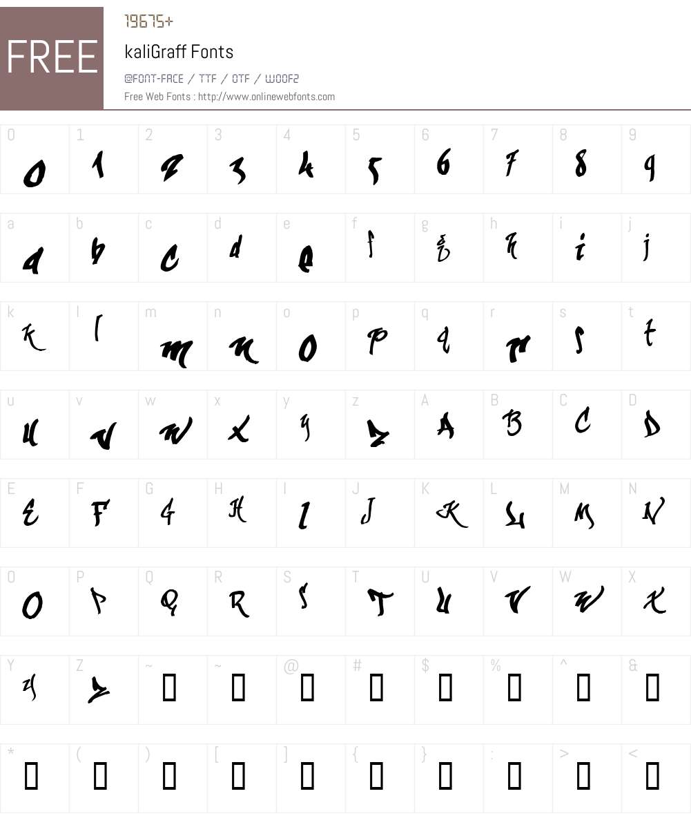 kaliGraff Font Screenshots