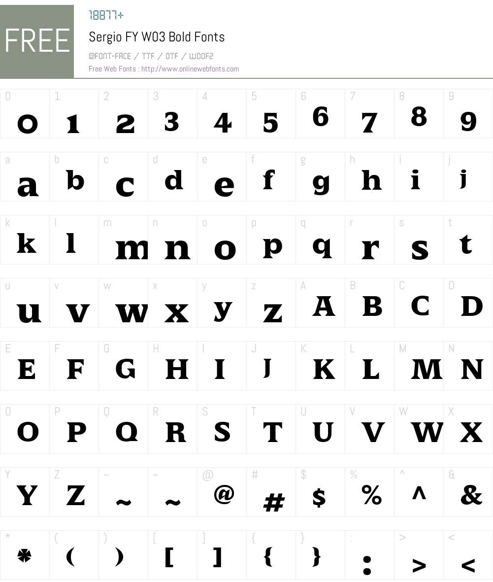 Sergio FY Font Screenshots