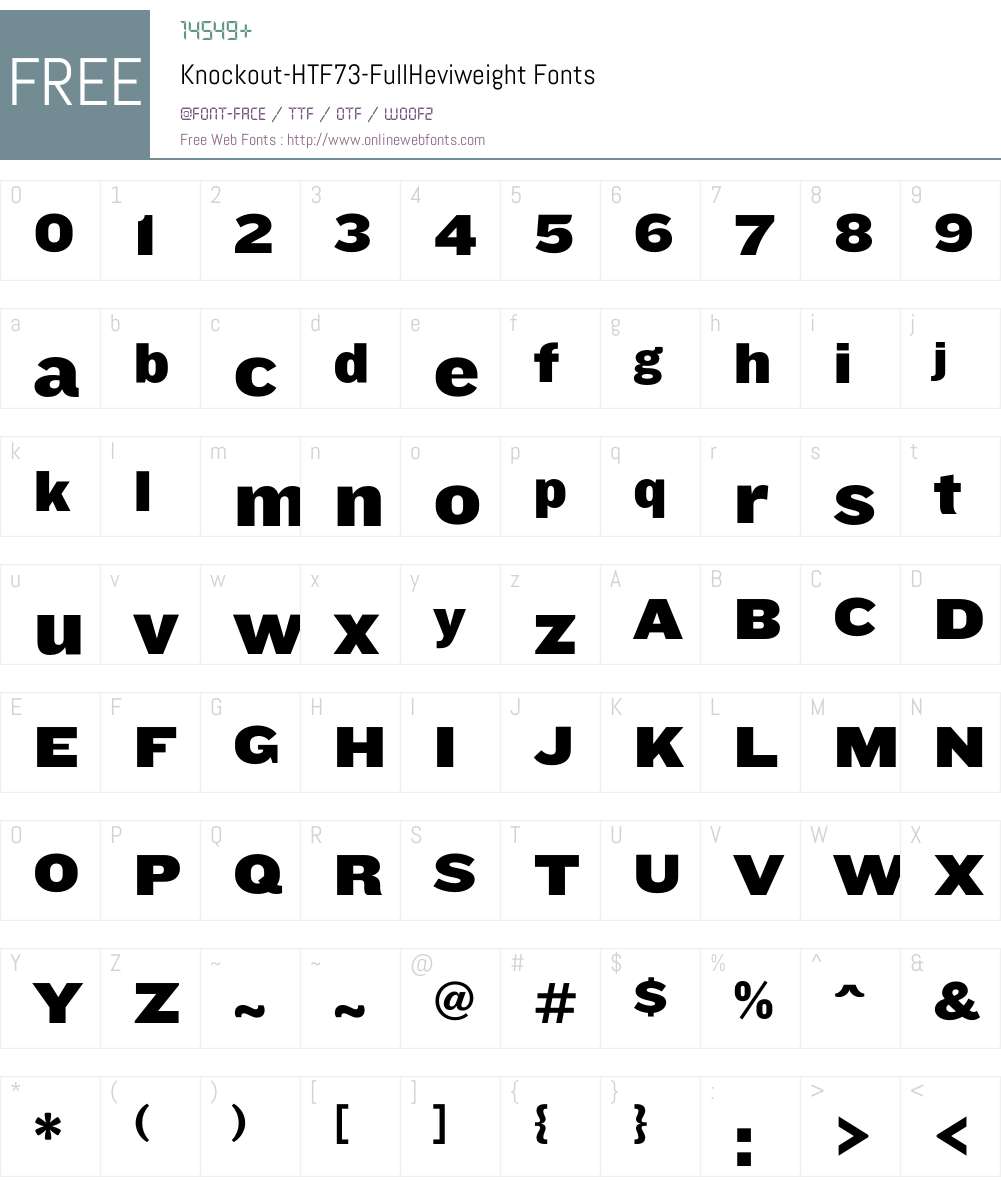 Knockout Font Screenshots