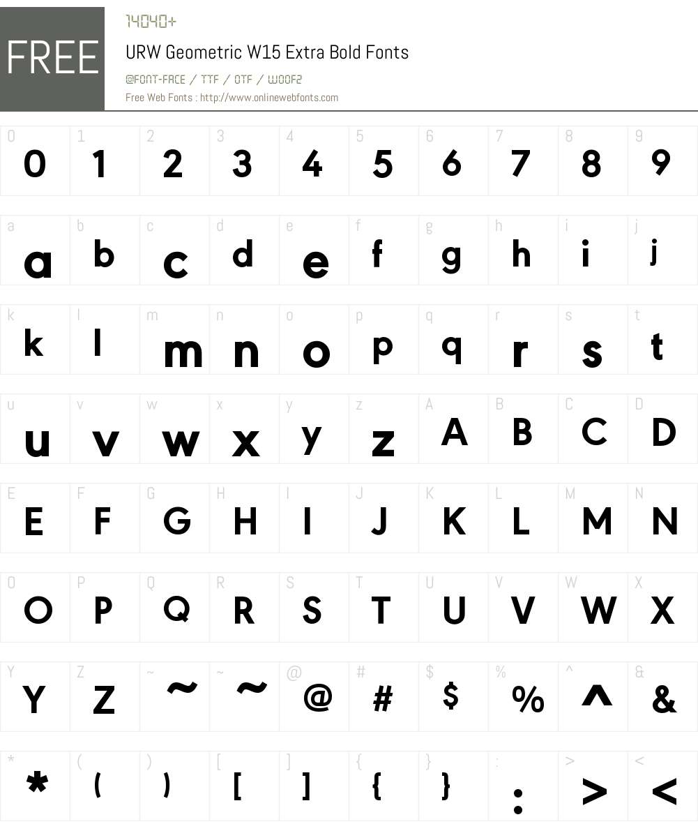 URW Geometric W15 Font Screenshots
