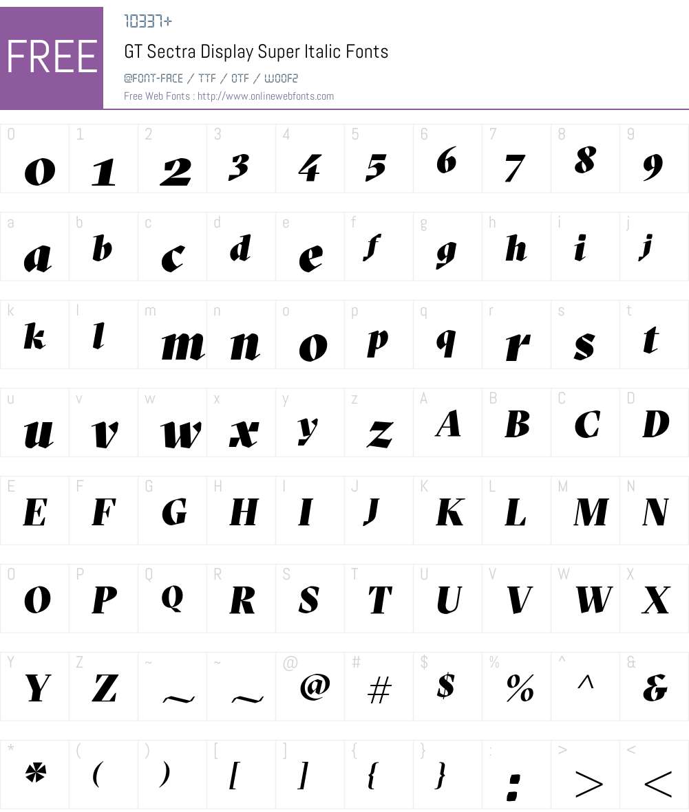 GT Sectra Display Super Font Screenshots
