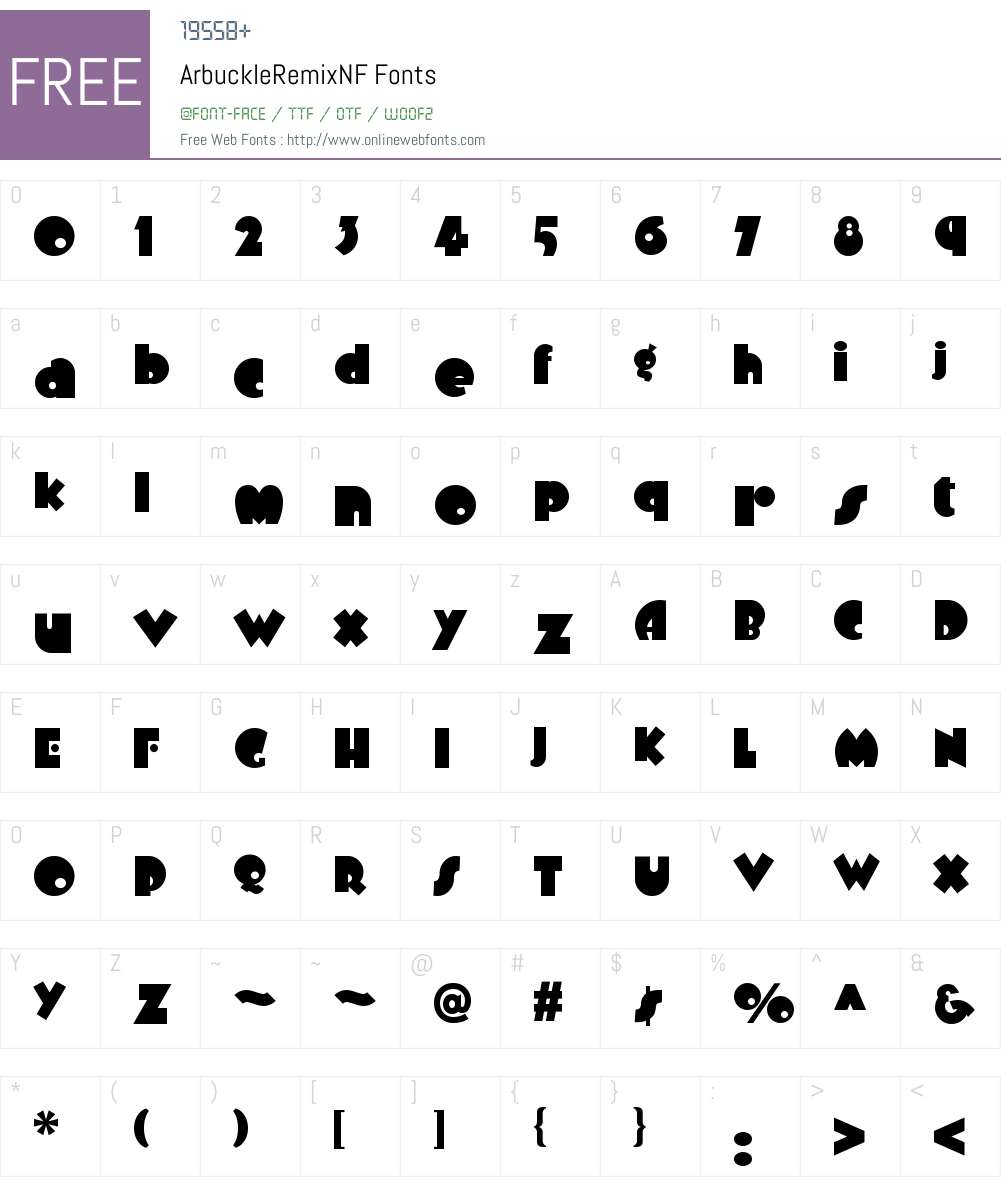 Arbuckle Remix NF Font Screenshots