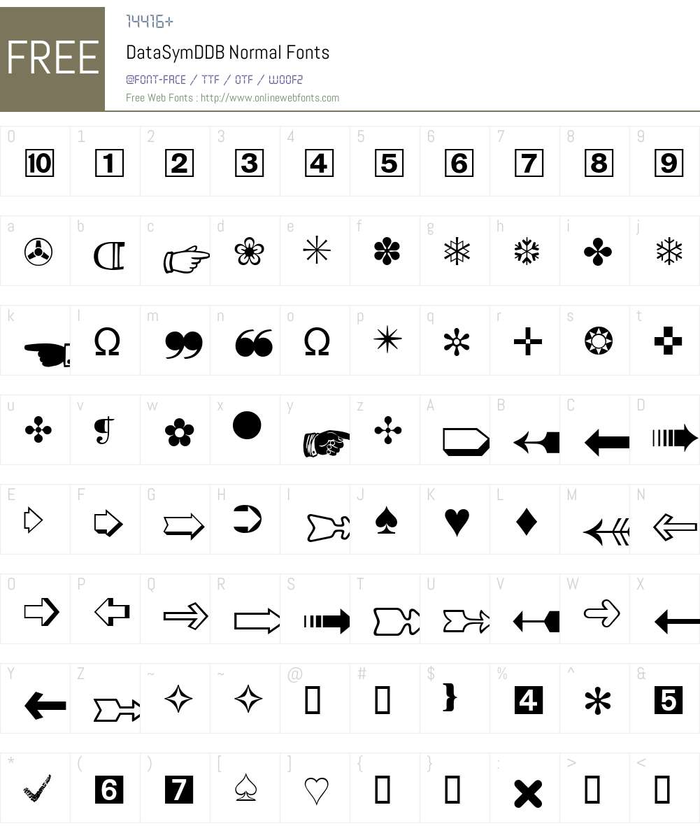 DataSymDDB Font Screenshots