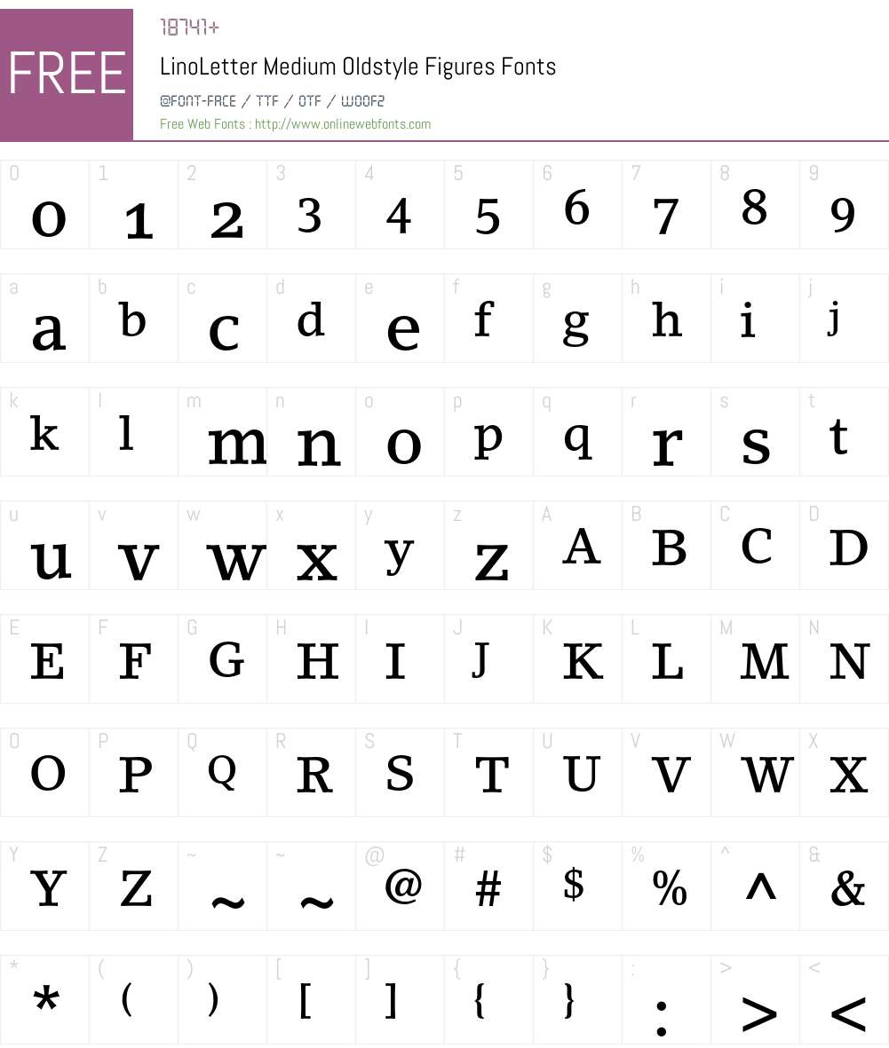 LinoLetter Font Screenshots