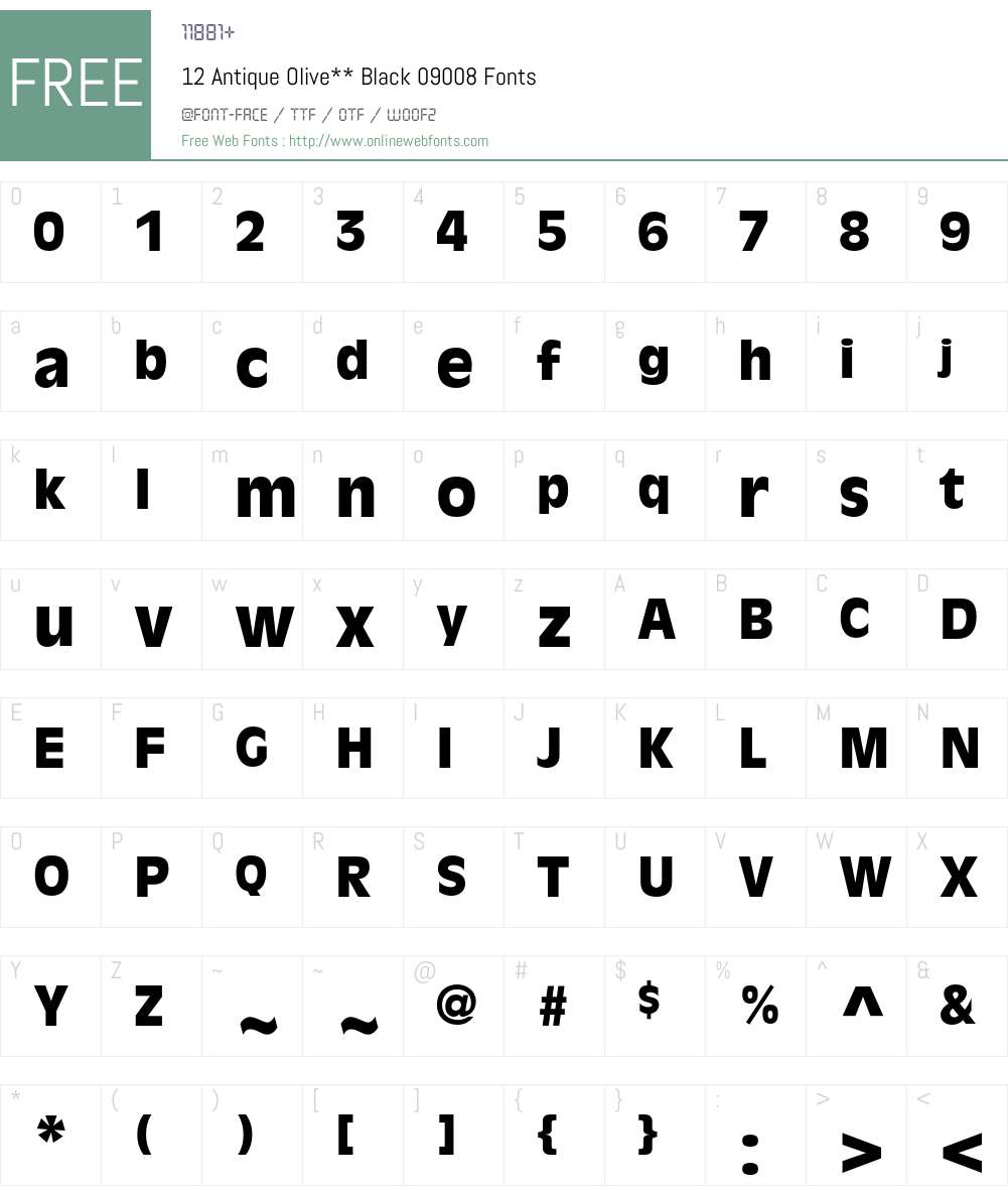 AntiqueOlive Font Screenshots