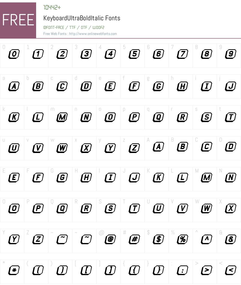 KeyboardUltraBold Font Screenshots