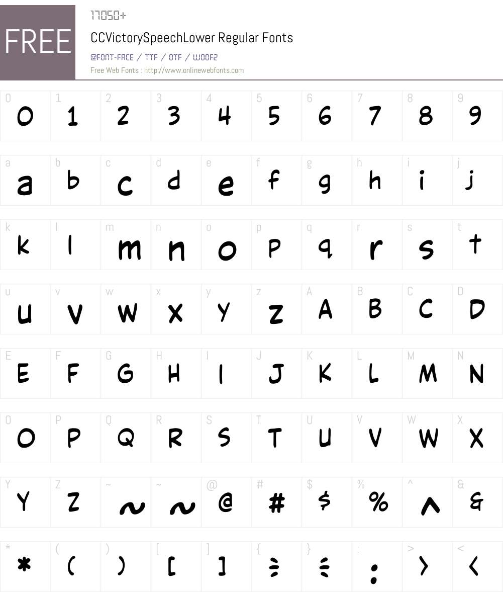 CCVictorySpeechLower-Regular Font Screenshots
