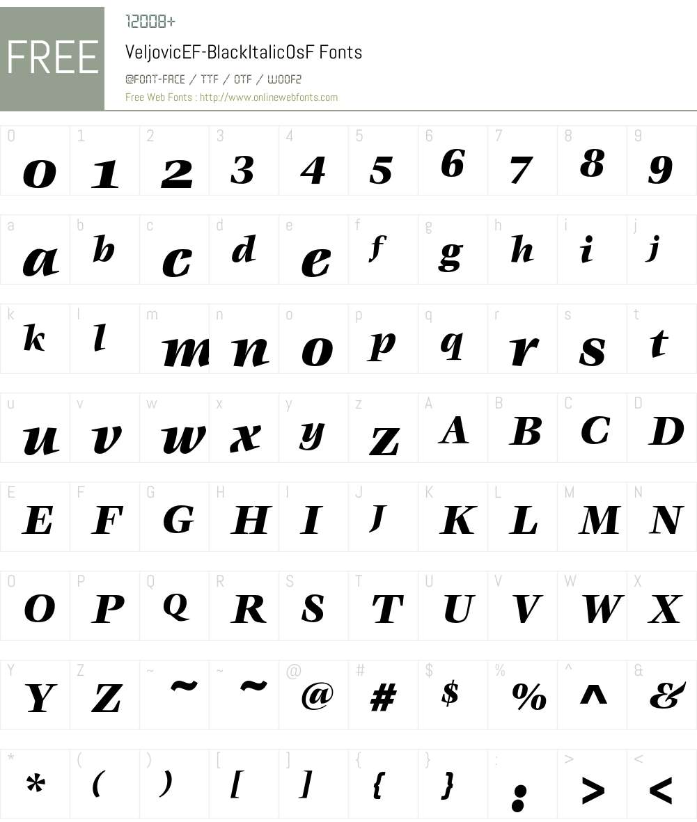 VeljovicEF Font Screenshots