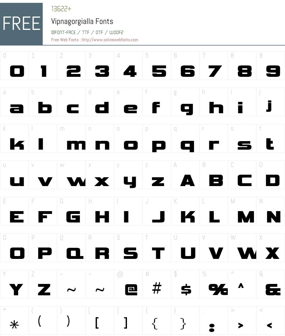 Vipnagorgialla Font Screenshots