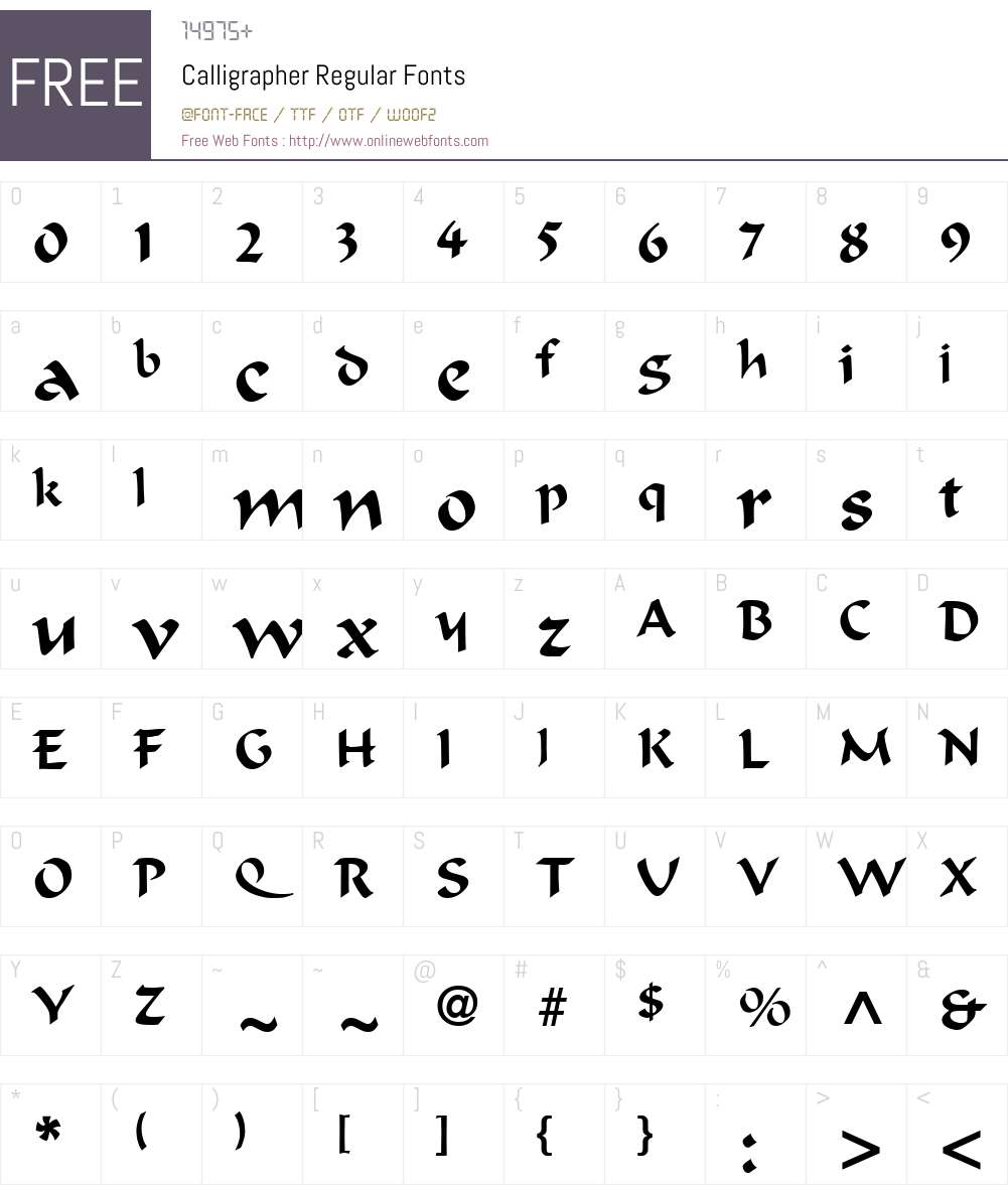 Calligrapher Font Screenshots