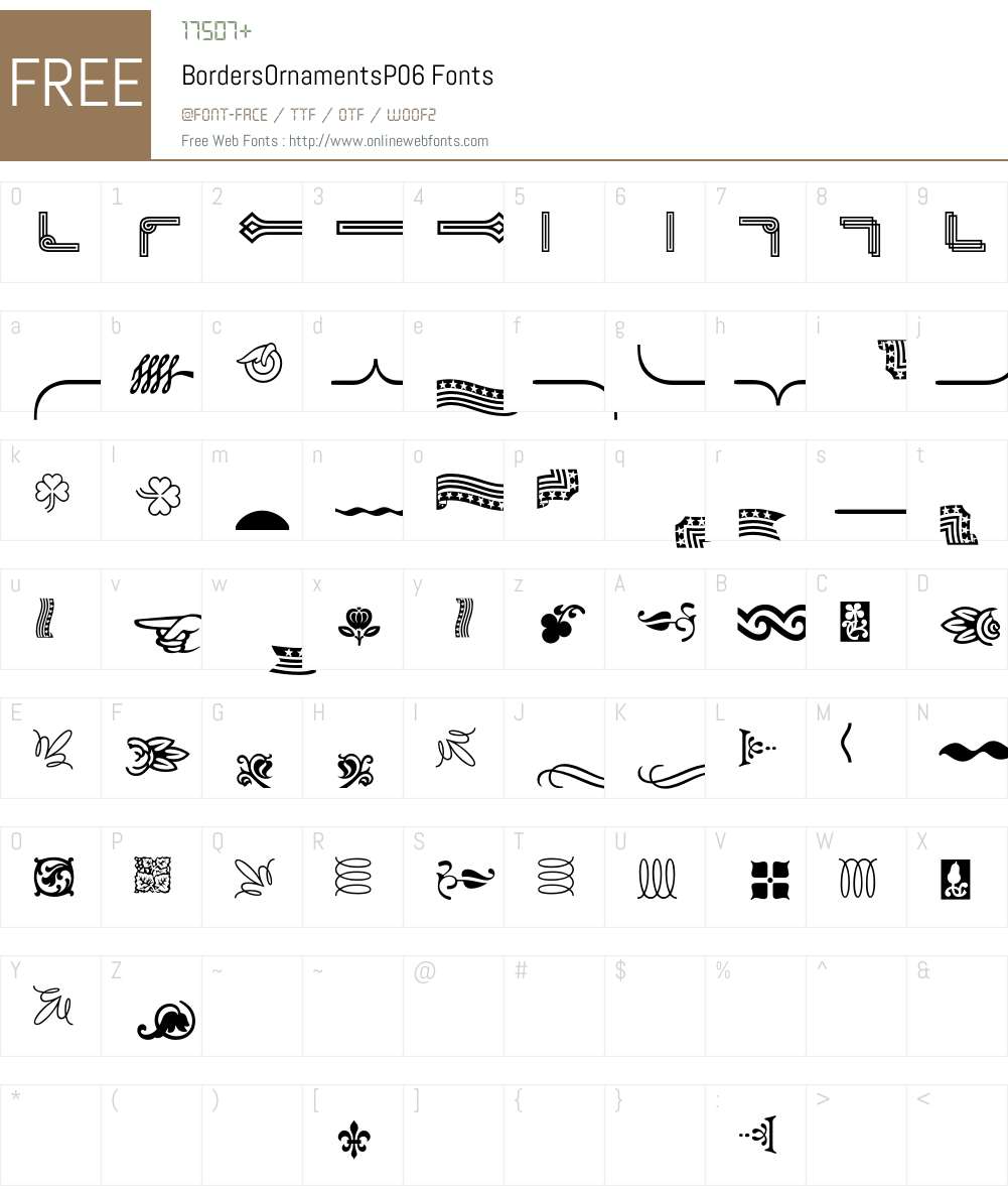 BordersOrnaments Font Screenshots