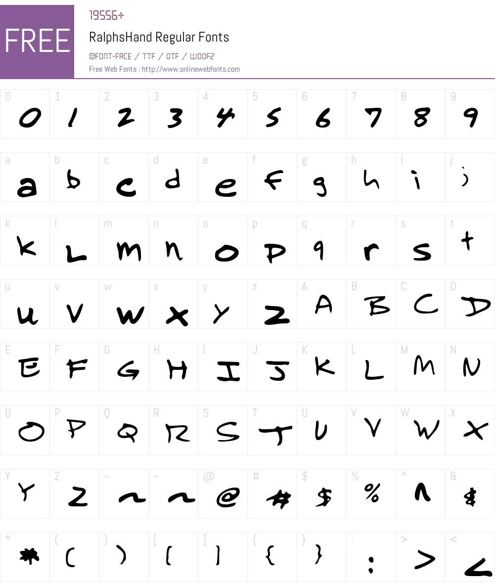 RalphsHand Font Screenshots