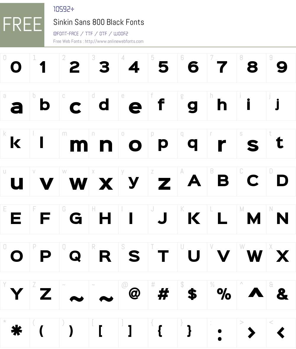 Sinkin Sans 800 Black Font Screenshots
