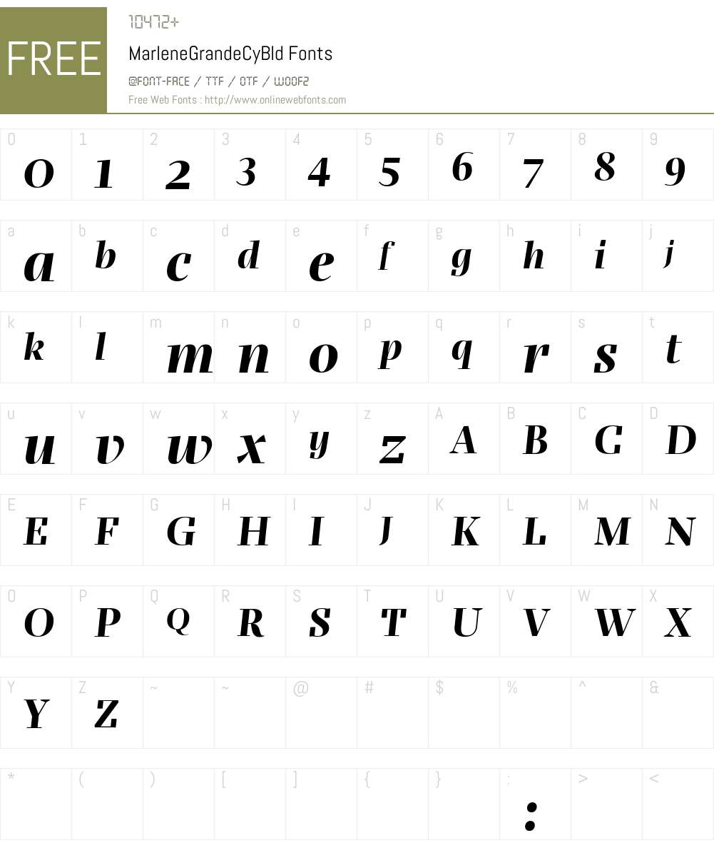 Marlene Grande Cy Bld Font Screenshots