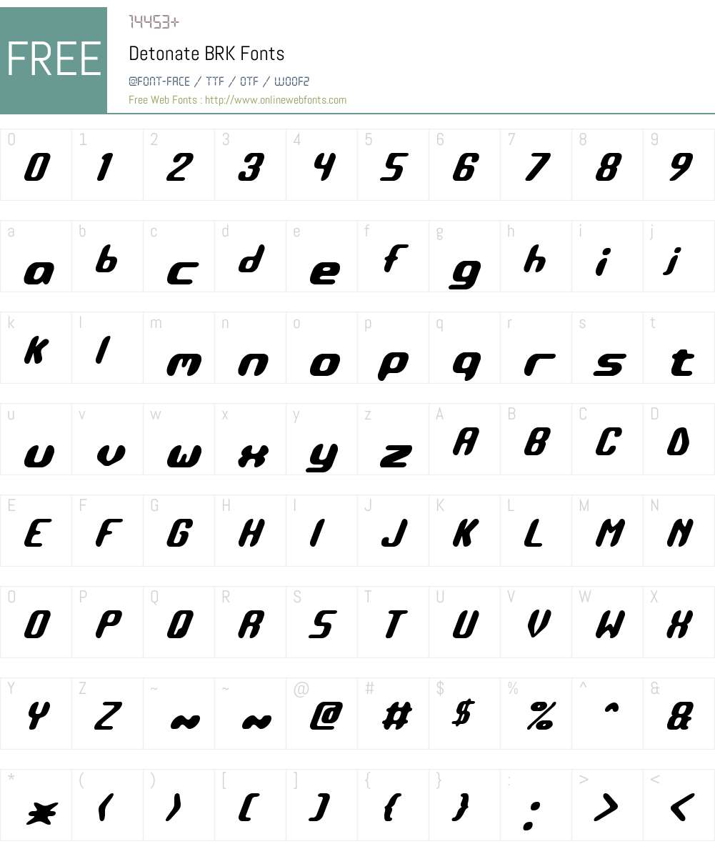 Detonate BRK Font Screenshots