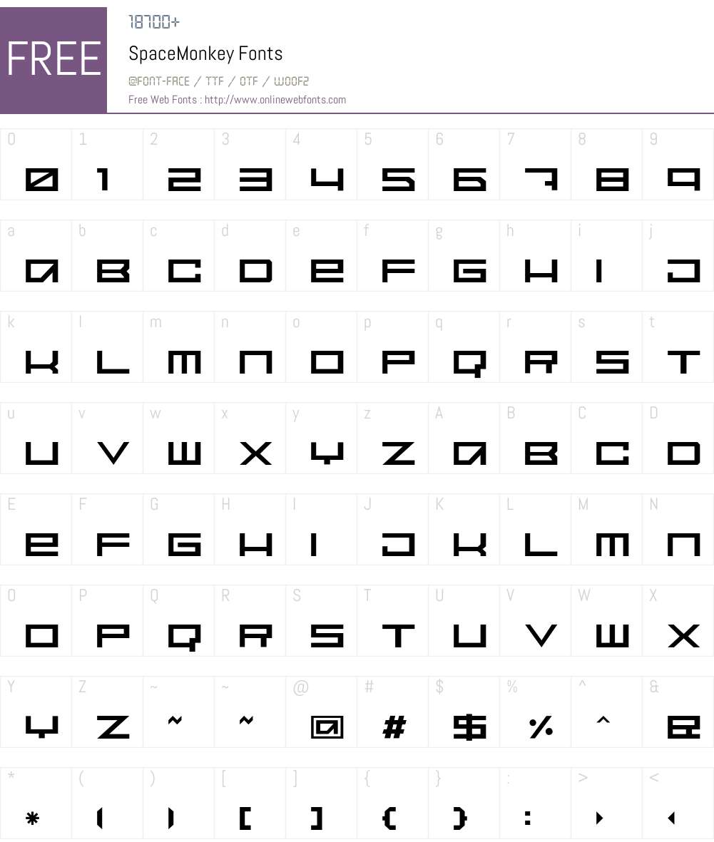 SpaceMonkey Font Screenshots