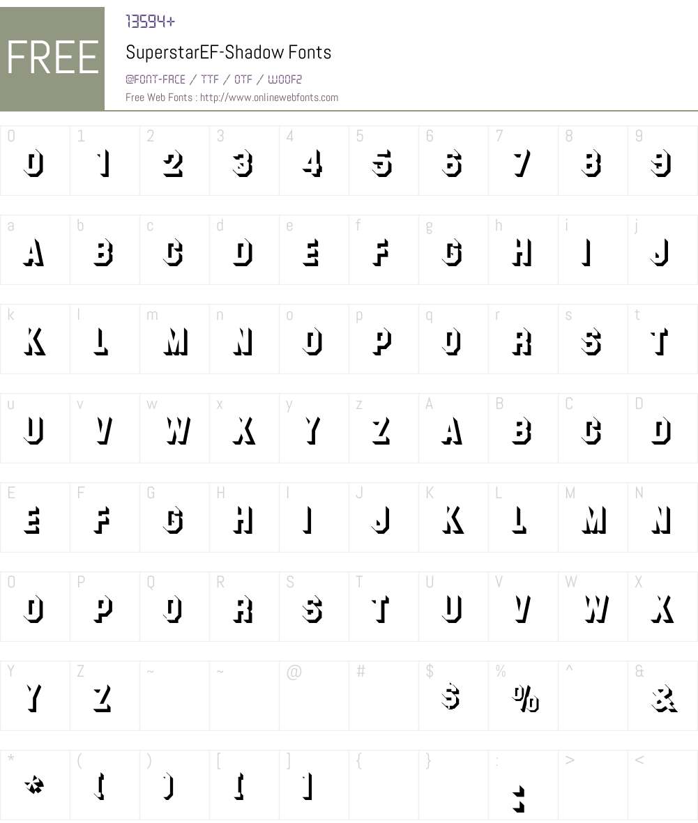SuperstarEF Font Screenshots